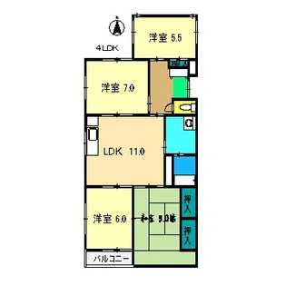 あぞのハイツ【2階】の間取り