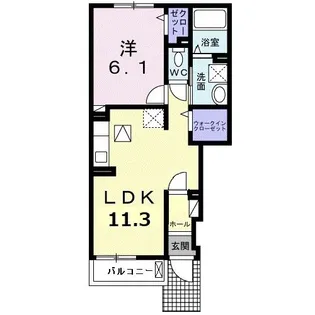 スペランツァII【1階】の間取り