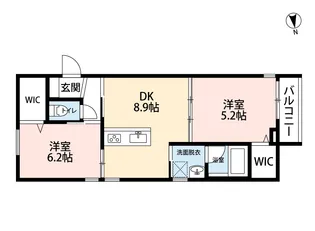 (仮称)八幡東2丁目共同住宅【2階】の間取り