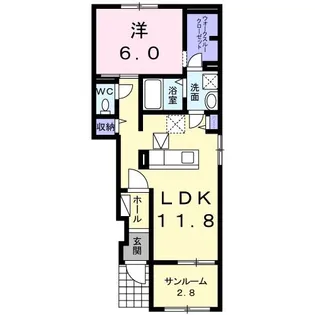 カロ 洛西口 ビアンコ【1階】の間取り