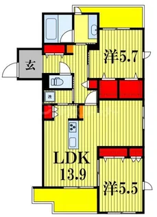 セラ ルシャト船橋【2階】の間取り