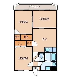 レジデンス初海【1階】の間取り