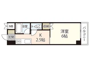 ラトゥール広島【8階】の間取り