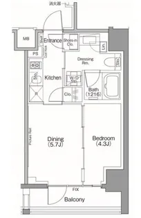 ザ・パークハビオSOHO南青山【5階】の間取り