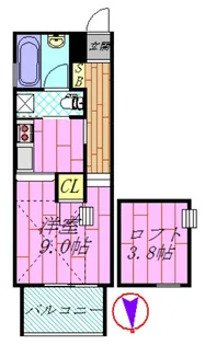 アクイラウラヤスウノ【4階】の間取り