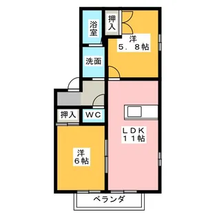 ドエルA【1階】の間取り