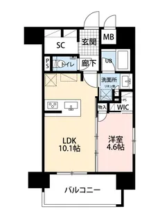 サンパーク桜町レジデンス【4階】の間取り