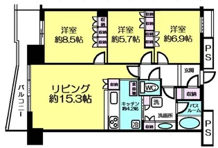キャピタルマークタワー【17階】の間取り