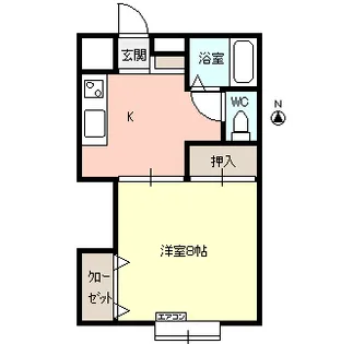 江口第一アパート【1階】の間取り