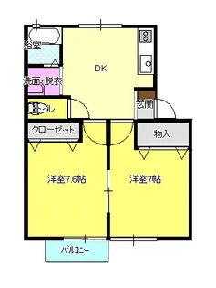クレール紫竹【2階】の間取り