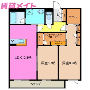 シャーメゾンステージ富田B【3階】の間取り