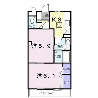 サンロイヤル【1階】の間取り