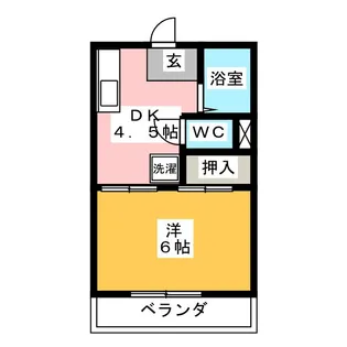ドミールみやび【1階】の間取り