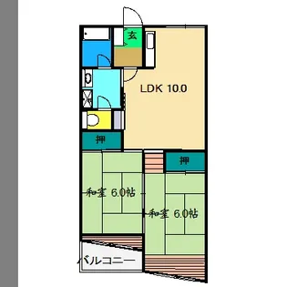 愛宕コーポ【1階】の間取り