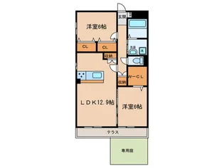 エステーラ東起【1階】の間取り