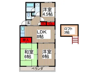 パティオ緑町2号棟【2階】の間取り