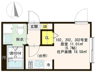オリエンタル五反野【3階】の間取り