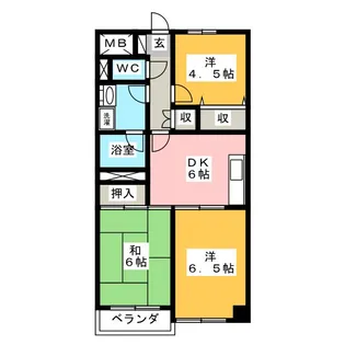 シャンブール【4階】の間取り