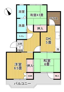 小山サンハイツ【1階】の間取り