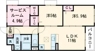 シャルム・ノール浜町【1階】の間取り