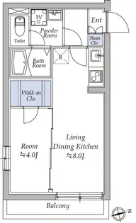 アトリオフラッツ奥沢【4階】の間取り