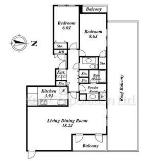 パークハウス麻布霞町【4階】の間取り