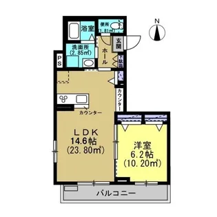 コングラツィアI【3階】の間取り