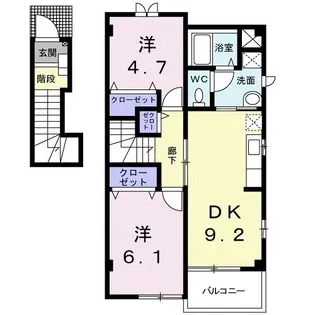 グラントレゾワA【2階】の間取り