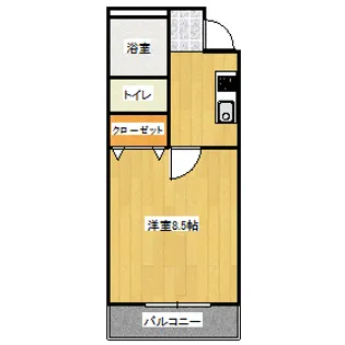 プレステージ高島【1階】の間取り