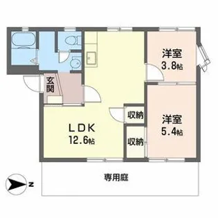 タウニィ津市場【1階】の間取り