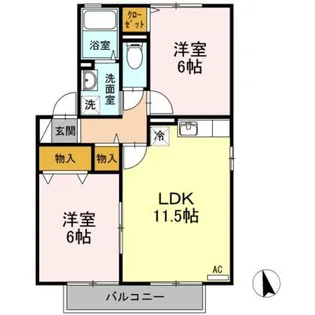 メルキュール A【1階】の間取り