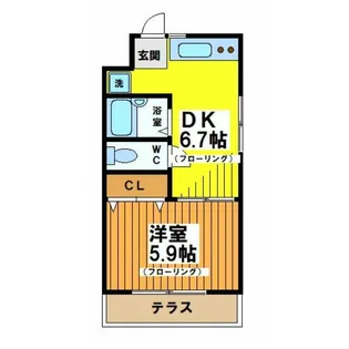 西原マンション【1階】の間取り