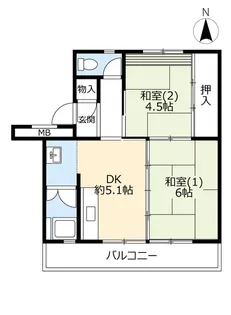 URさつきが丘【5階】の間取り