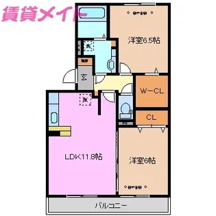 フィオーレ ジャンダルム【1階】の間取り