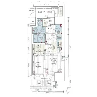 エステムコート名古屋新栄IIアリーナ【6階】の間取り