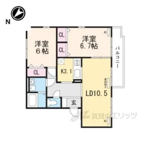 夢咲きの里E【2階】の間取り