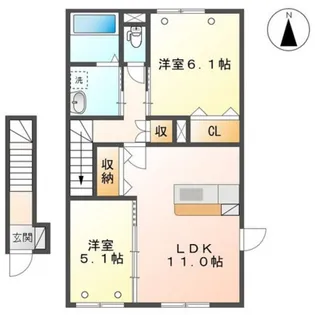 ヒールコートIII【2階】の間取り