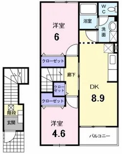 ヴィラ・アヴニールA【2階】の間取り