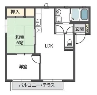 ラクシュミー鳥飼【1階】の間取り