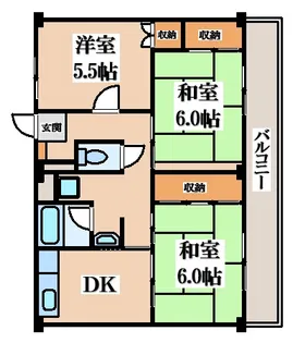 ビレッジハウス春日I【5階】の間取り