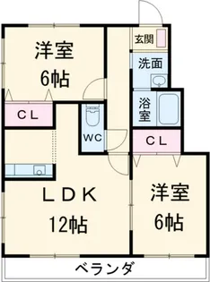 パナハイツクオーレB【1階】の間取り