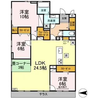 ルミエール大和東【1階】の間取り