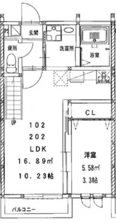アンピオ賀茂弐番館【1階】の間取り