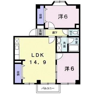 チェリーヒルズB【2階】の間取り