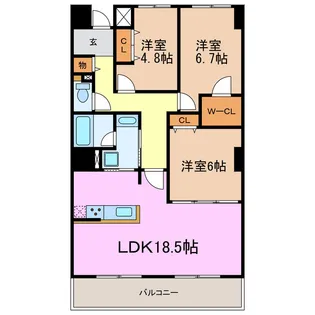 コルティーレ マルフク【10階】の間取り