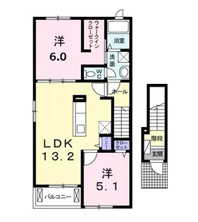 エスティーヌ・ソレイユIII【2階】の間取り