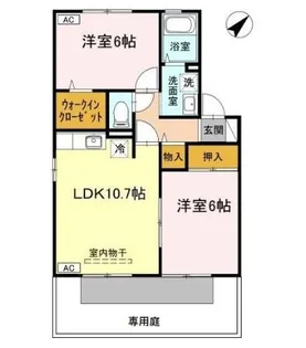 セジュールRON A棟【1階】の間取り
