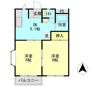 ハローハイツA【1階】の間取り