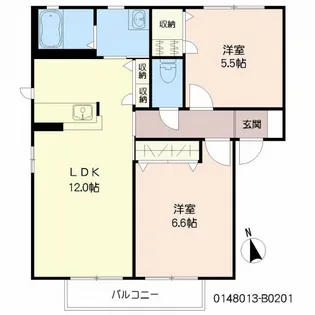 フォーレス中古賀 B棟【2階】の間取り