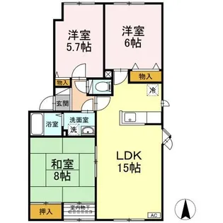 エクセレント B【2階】の間取り